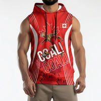 Personalized Canada Soccer Moose Goal Sleeveless Hoodie Red Maple Leaf Football Mascot