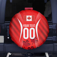 Personalized Canada Soccer Moose Goal Spare Tire Cover Red Maple Leaf Football Mascot