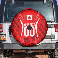 Personalized Canada Soccer Moose Goal Spare Tire Cover Red Maple Leaf Football Mascot