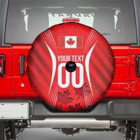 Personalized Canada Soccer Moose Goal Spare Tire Cover Red Maple Leaf Football Mascot