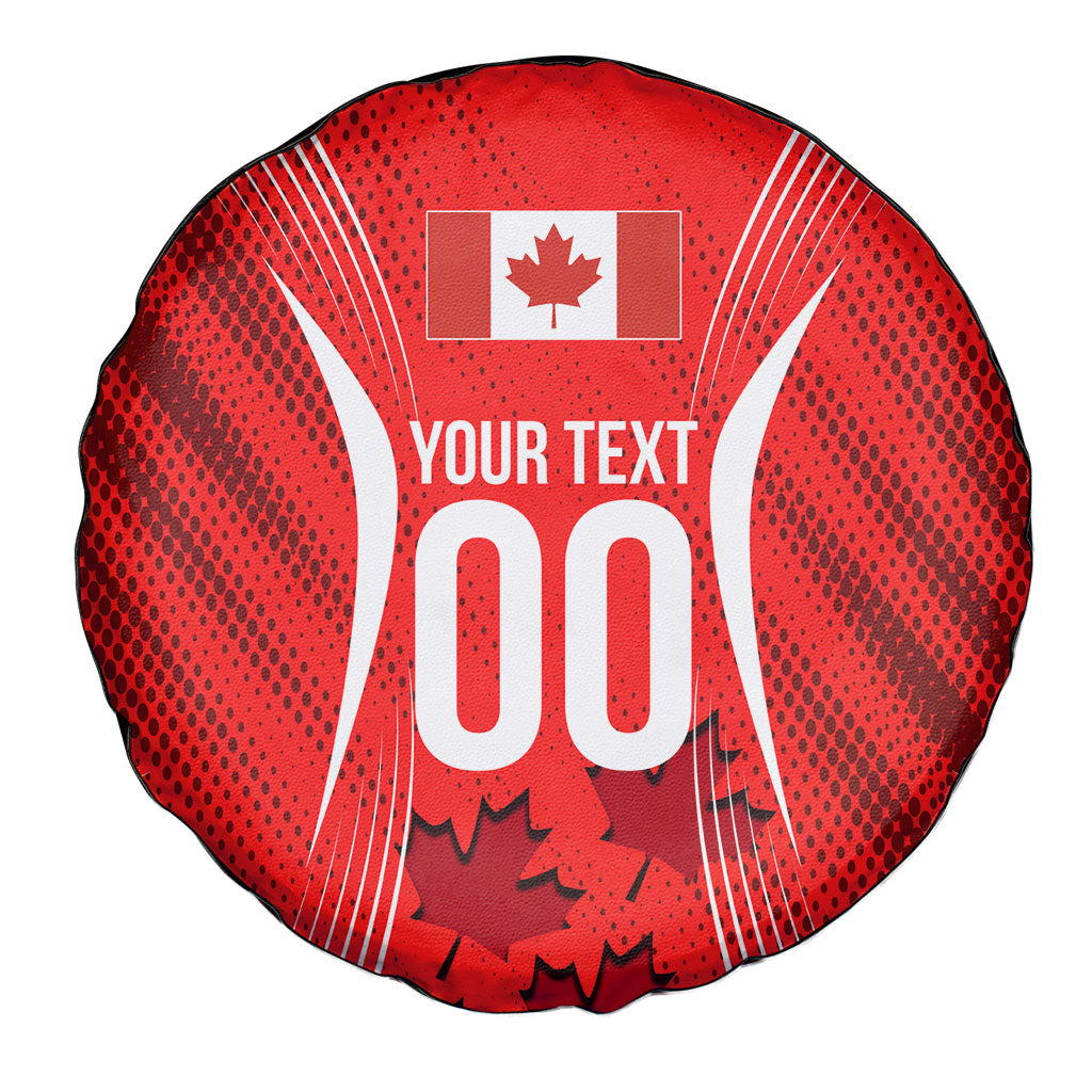 Personalized Canada Soccer Moose Goal Spare Tire Cover Red Maple Leaf Football Mascot