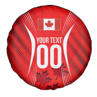 Personalized Canada Soccer Moose Goal Spare Tire Cover Red Maple Leaf Football Mascot