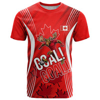 Personalized Canada Soccer Moose Goal T Shirt Red Maple Leaf Football Mascot