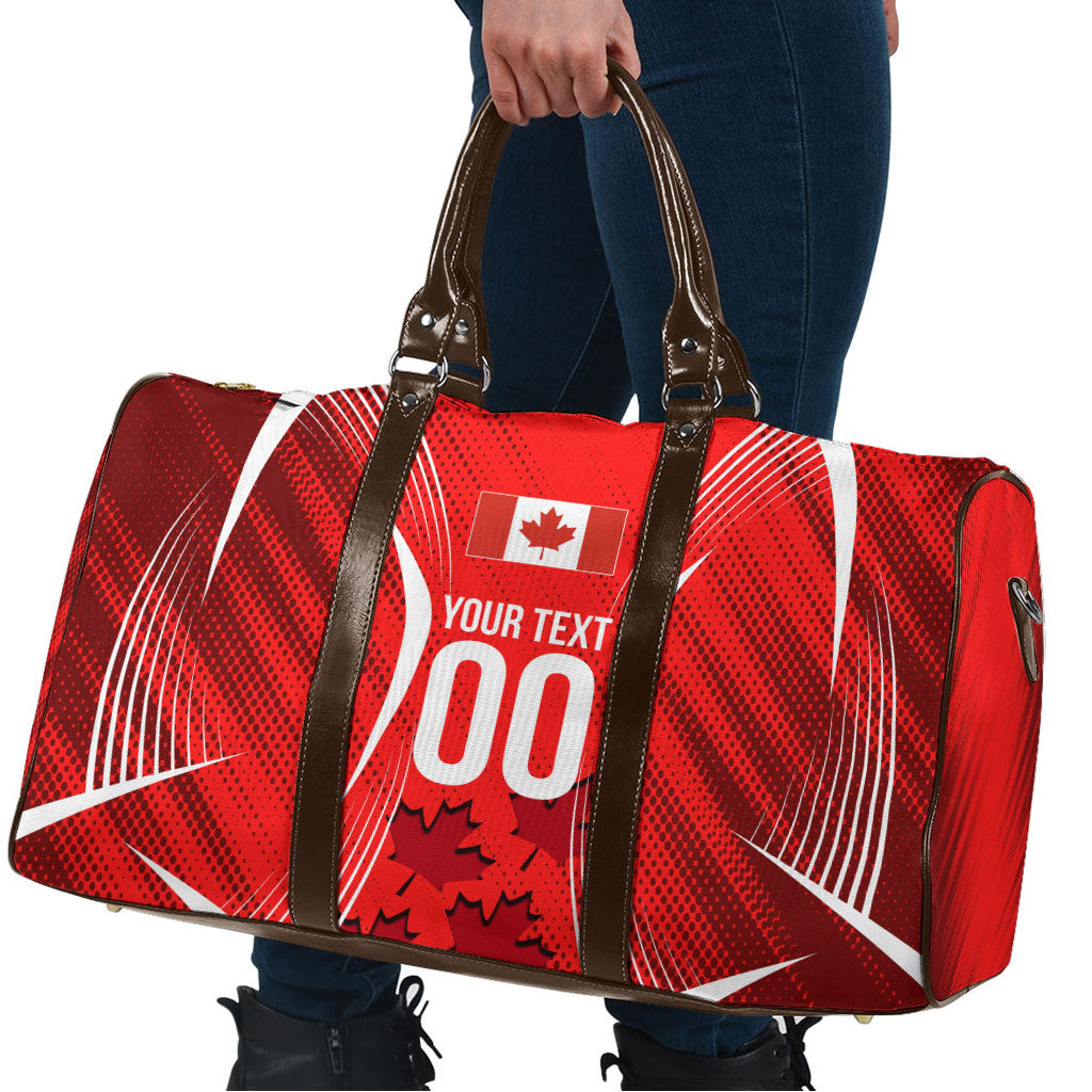 Personalized Canada Soccer Moose Goal Travel Bag Red Maple Leaf Football Mascot