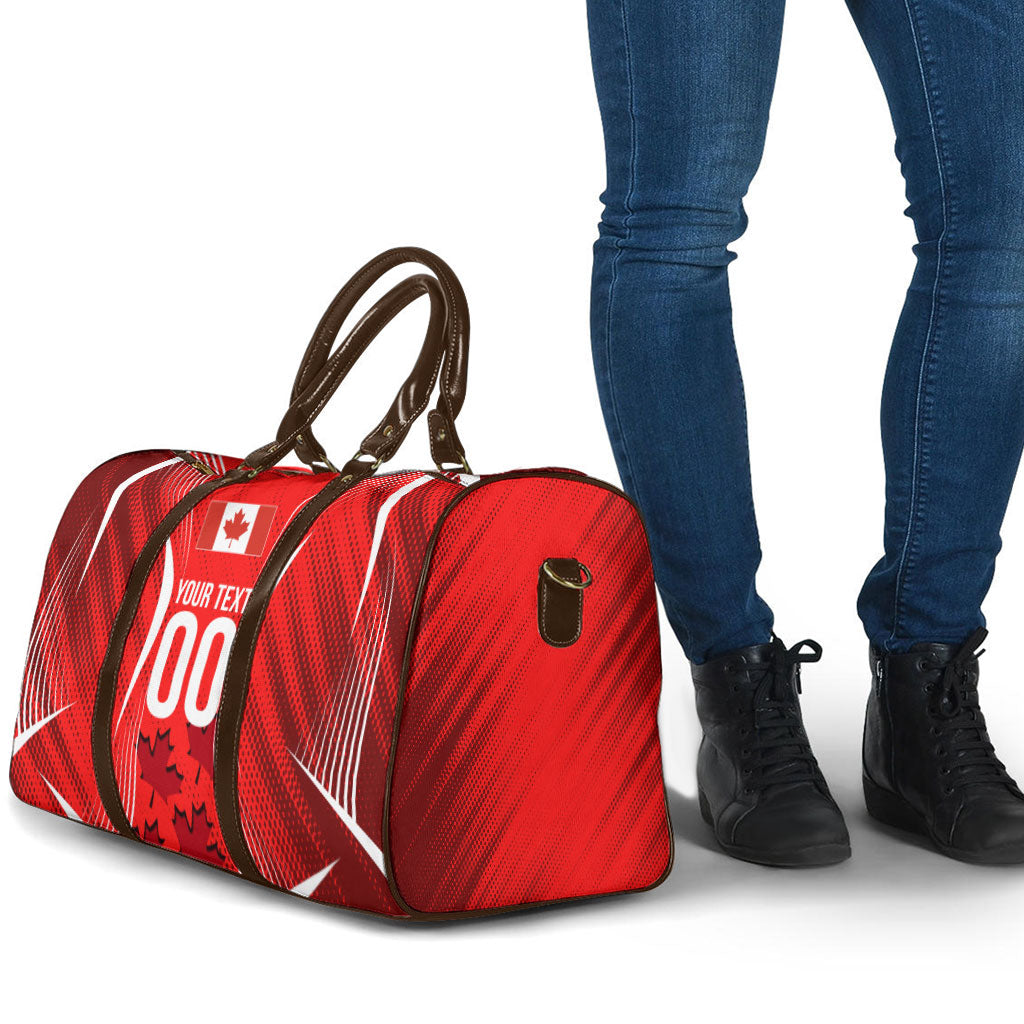 Personalized Canada Soccer Moose Goal Travel Bag Red Maple Leaf Football Mascot