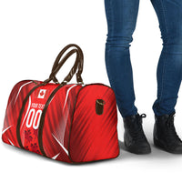 Personalized Canada Soccer Moose Goal Travel Bag Red Maple Leaf Football Mascot