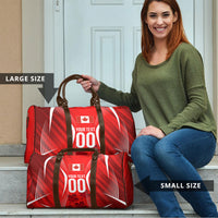Personalized Canada Soccer Moose Goal Travel Bag Red Maple Leaf Football Mascot