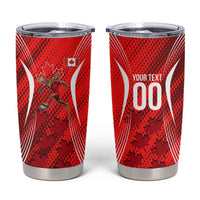 Personalized Canada Soccer Moose Goal Tumbler Cup Red Maple Leaf Football Mascot