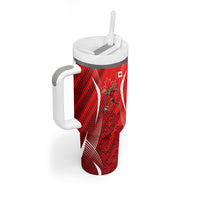 Personalized Canada Soccer Moose Goal Tumbler With Handle Red Maple Leaf Football Mascot