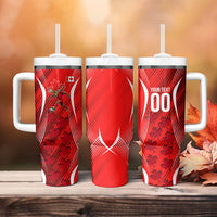 Personalized Canada Soccer Moose Goal Tumbler With Handle Red Maple Leaf Football Mascot