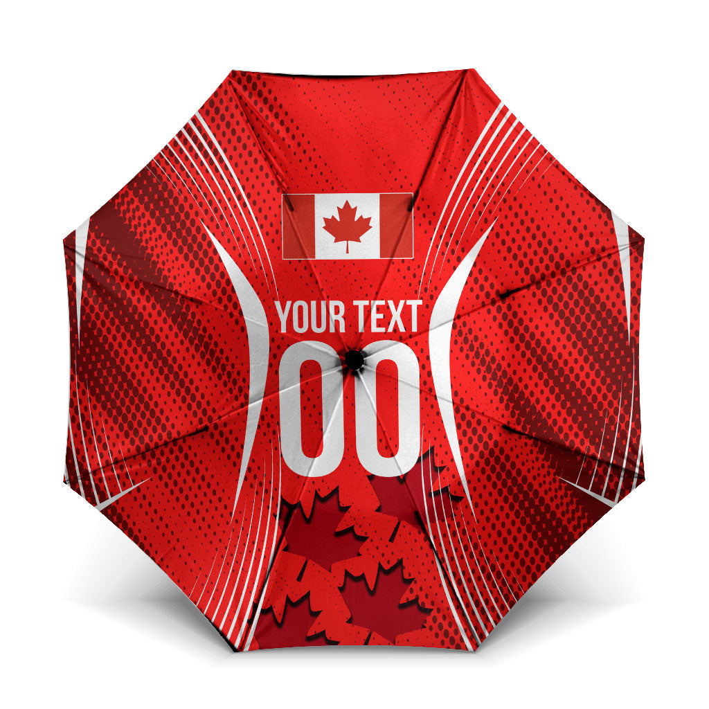Personalized Canada Soccer Moose Goal Umbrella Red Maple Leaf Football Mascot