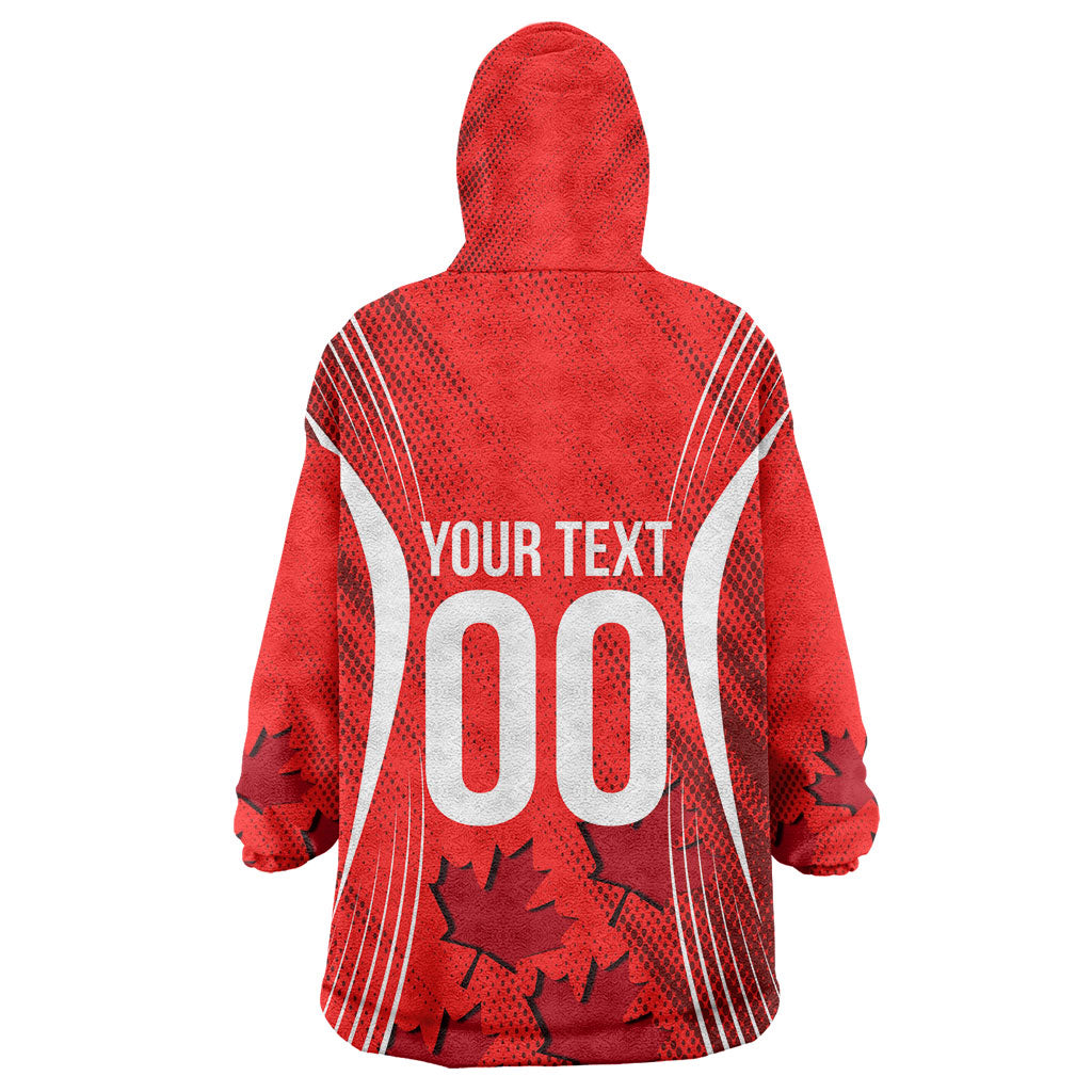 Personalized Canada Soccer Moose Goal Wearable Blanket Hoodie Red Maple Leaf Football Mascot