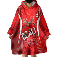 Personalized Canada Soccer Moose Goal Wearable Blanket Hoodie Red Maple Leaf Football Mascot