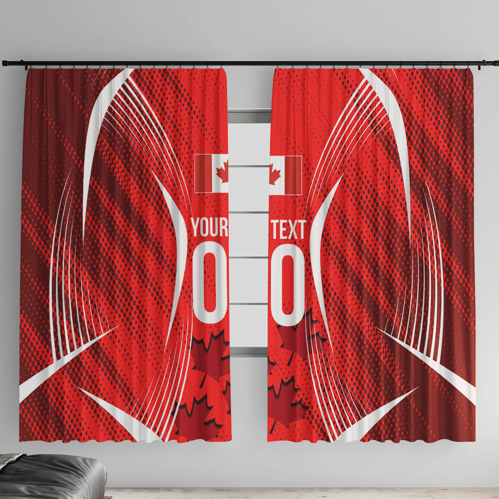 Personalized Canada Soccer Moose Goal Window Curtain Red Maple Leaf Football Mascot