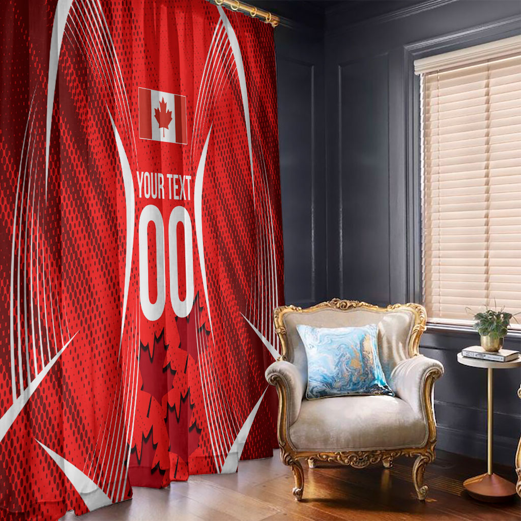 Personalized Canada Soccer Moose Goal Window Curtain Red Maple Leaf Football Mascot