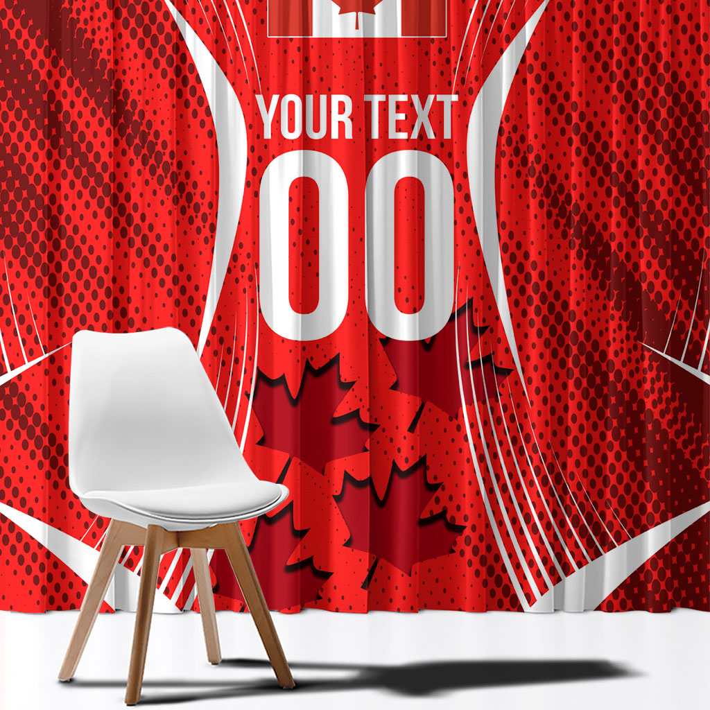 Personalized Canada Soccer Moose Goal Window Curtain Red Maple Leaf Football Mascot