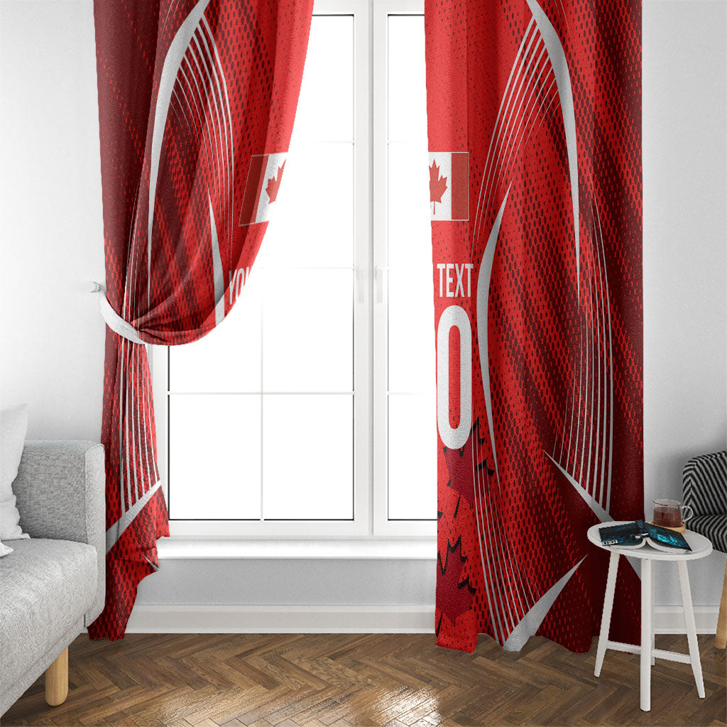 Personalized Canada Soccer Moose Goal Window Curtain Red Maple Leaf Football Mascot