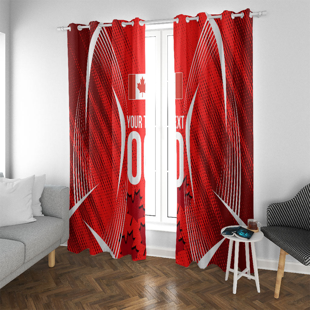 Personalized Canada Soccer Moose Goal Window Curtain Red Maple Leaf Football Mascot