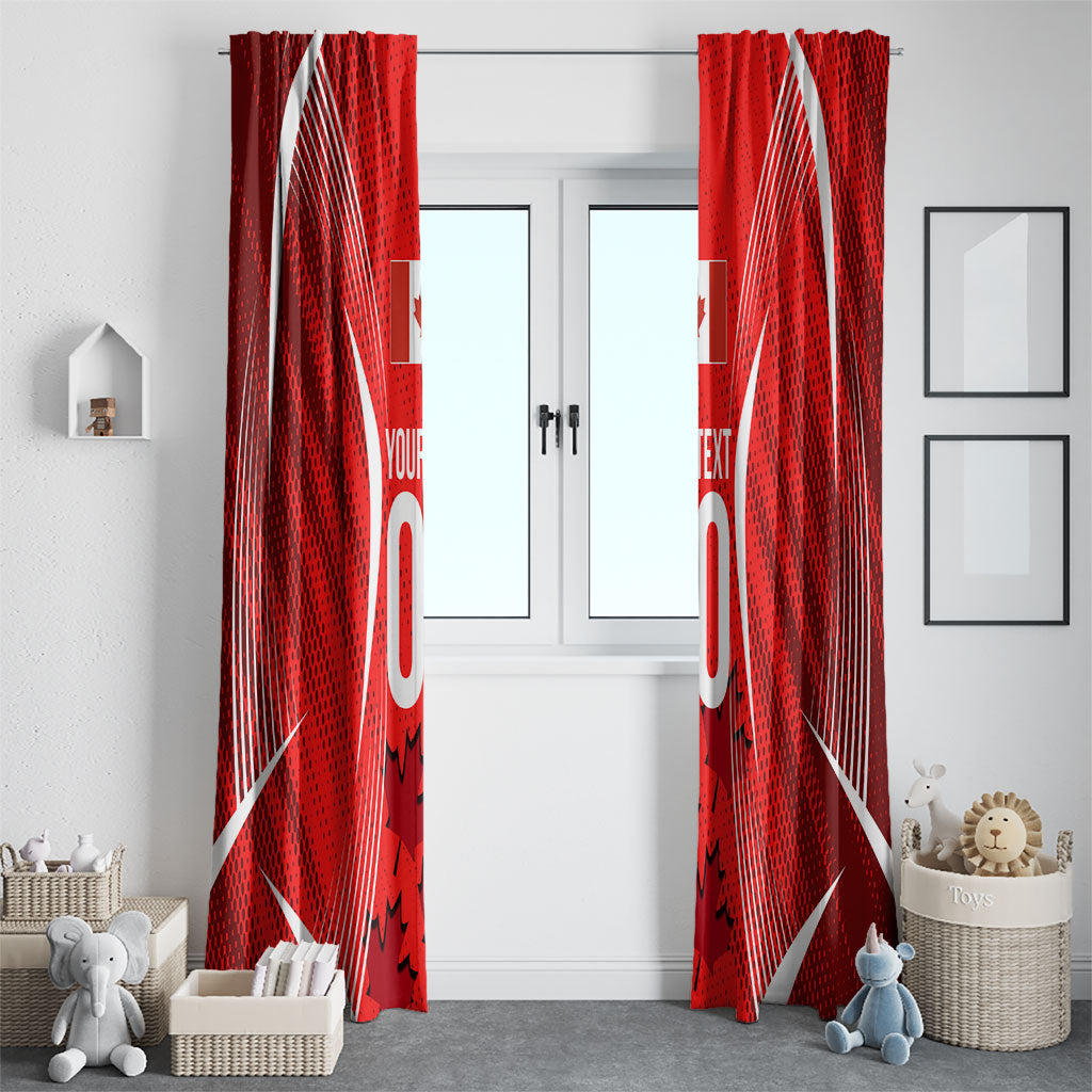 Personalized Canada Soccer Moose Goal Window Curtain Red Maple Leaf Football Mascot