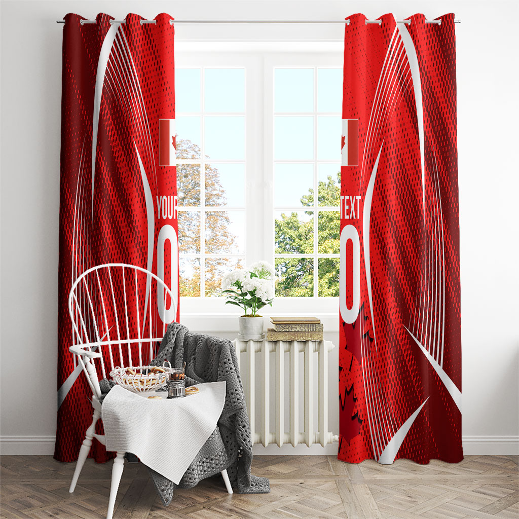 Personalized Canada Soccer Moose Goal Window Curtain Red Maple Leaf Football Mascot