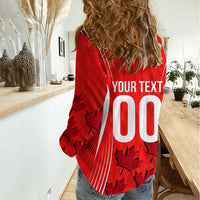 Personalized Canada Soccer Moose Goal Women Casual Shirt Red Maple Leaf Football Mascot