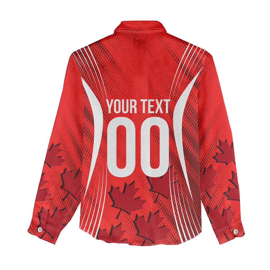 Personalized Canada Soccer Moose Goal Women Casual Shirt Red Maple Leaf Football Mascot