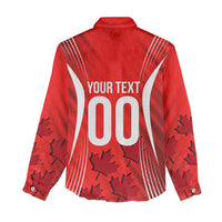 Personalized Canada Soccer Moose Goal Women Casual Shirt Red Maple Leaf Football Mascot