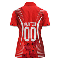 Personalized Canada Soccer Moose Goal Women Polo Shirt Red Maple Leaf Football Mascot
