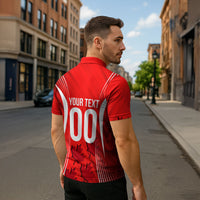 Personalized Canada Soccer Moose Goal Zipper Polo Shirt Red Maple Leaf Football Mascot