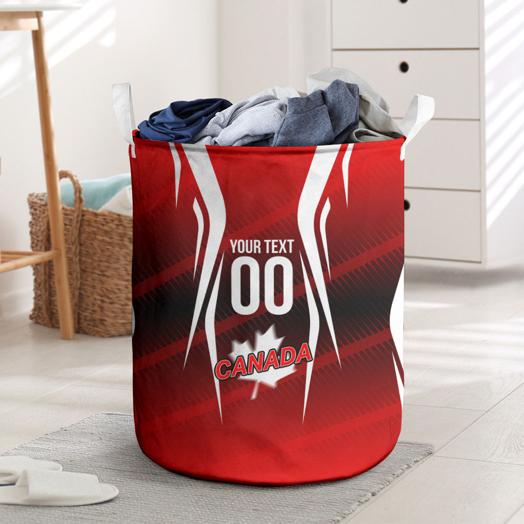Custom Canada Soccer Player Laundry Basket Go Canada Maple Leaf