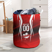 Custom Canada Soccer Player Laundry Basket Go Canada Maple Leaf