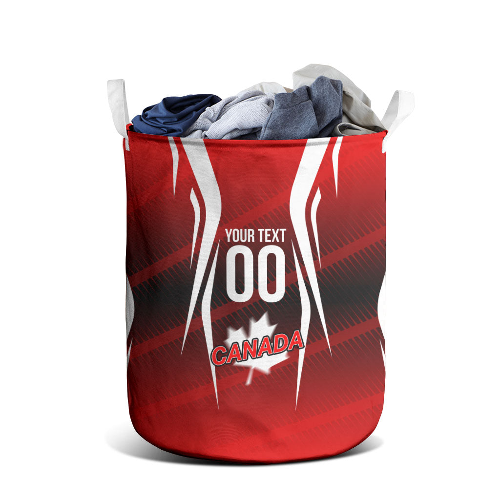 Custom Canada Soccer Player Laundry Basket Go Canada Maple Leaf