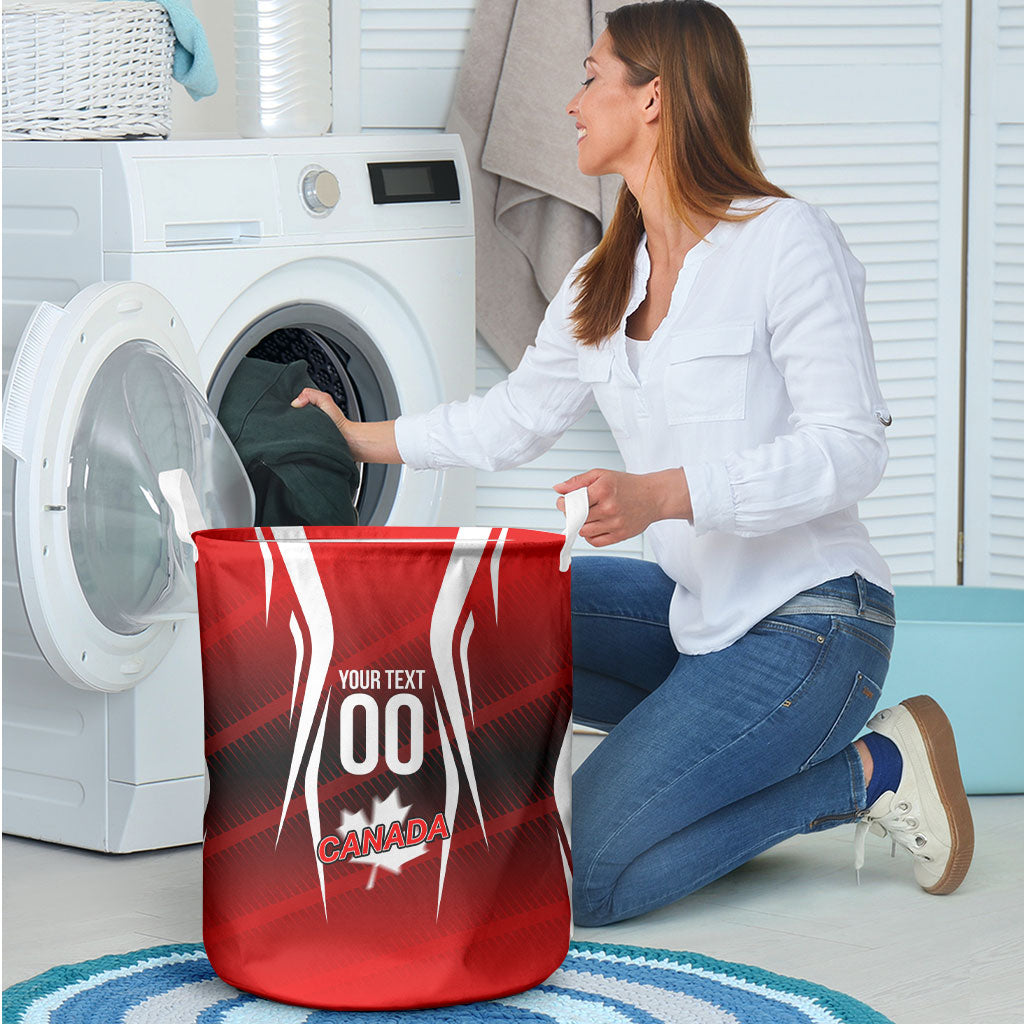 Custom Canada Soccer Player Laundry Basket Go Canada Maple Leaf