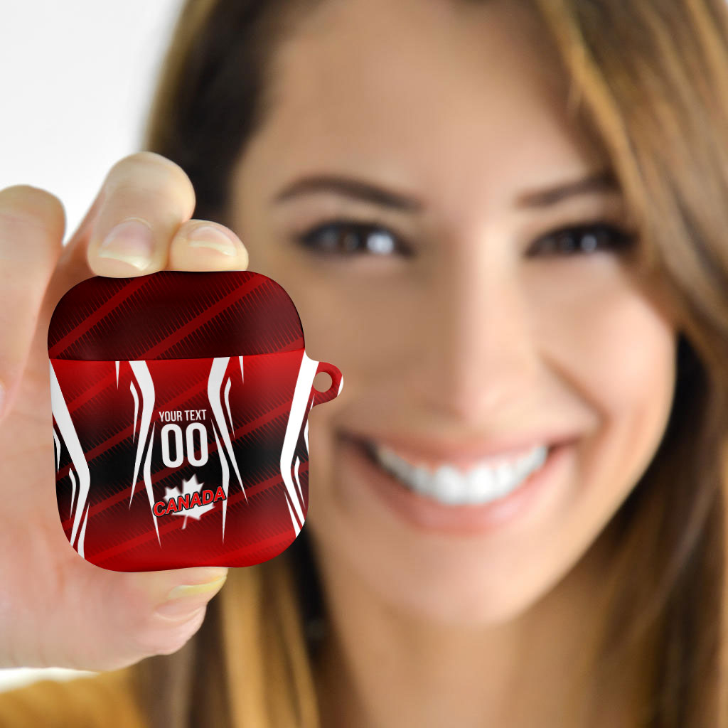 Custom Canada Soccer Player AirPods Case Go Canada Maple Leaf