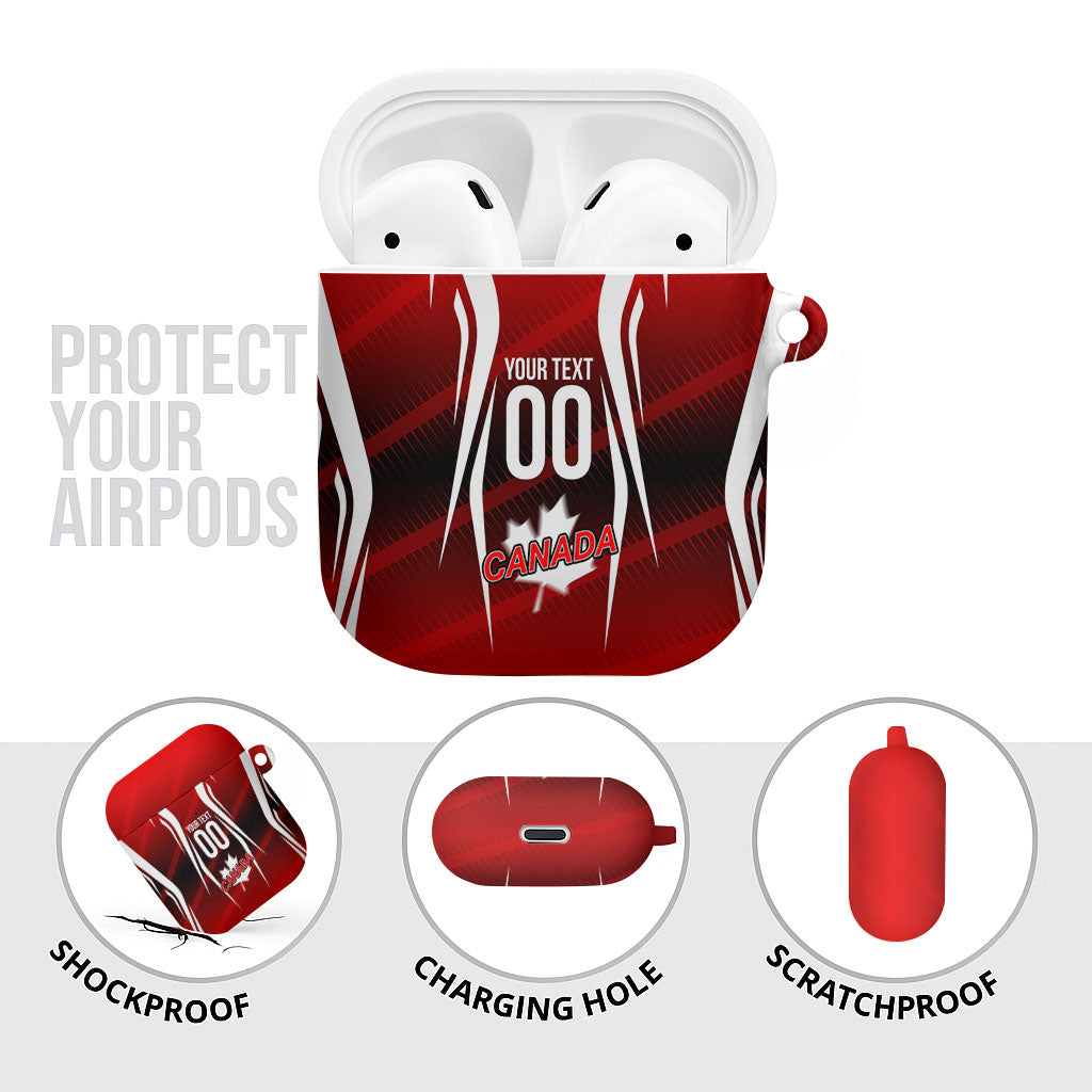 Custom Canada Soccer Player AirPods Case Go Canada Maple Leaf
