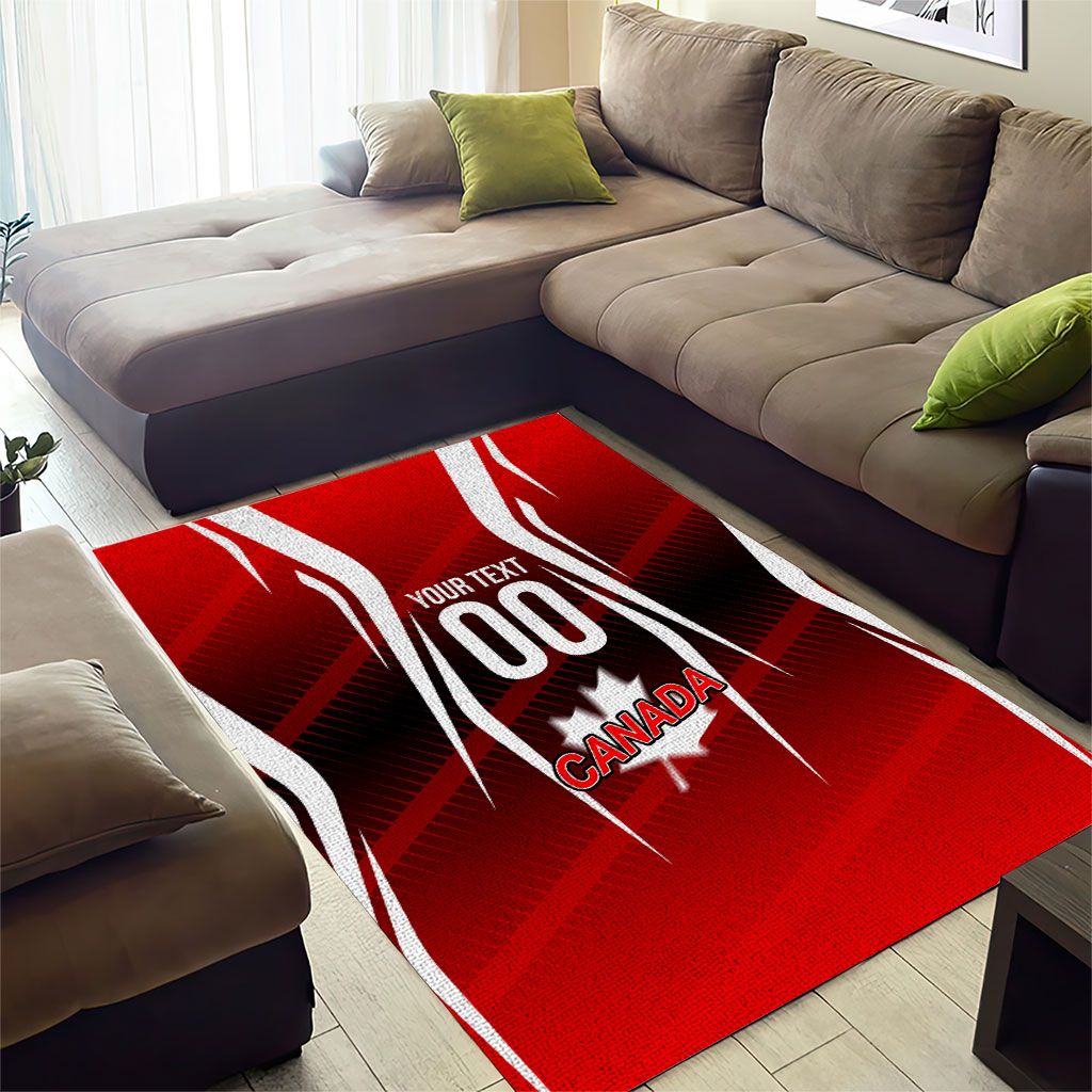 Custom Canada Soccer Player Area Rug Go Canada Maple Leaf