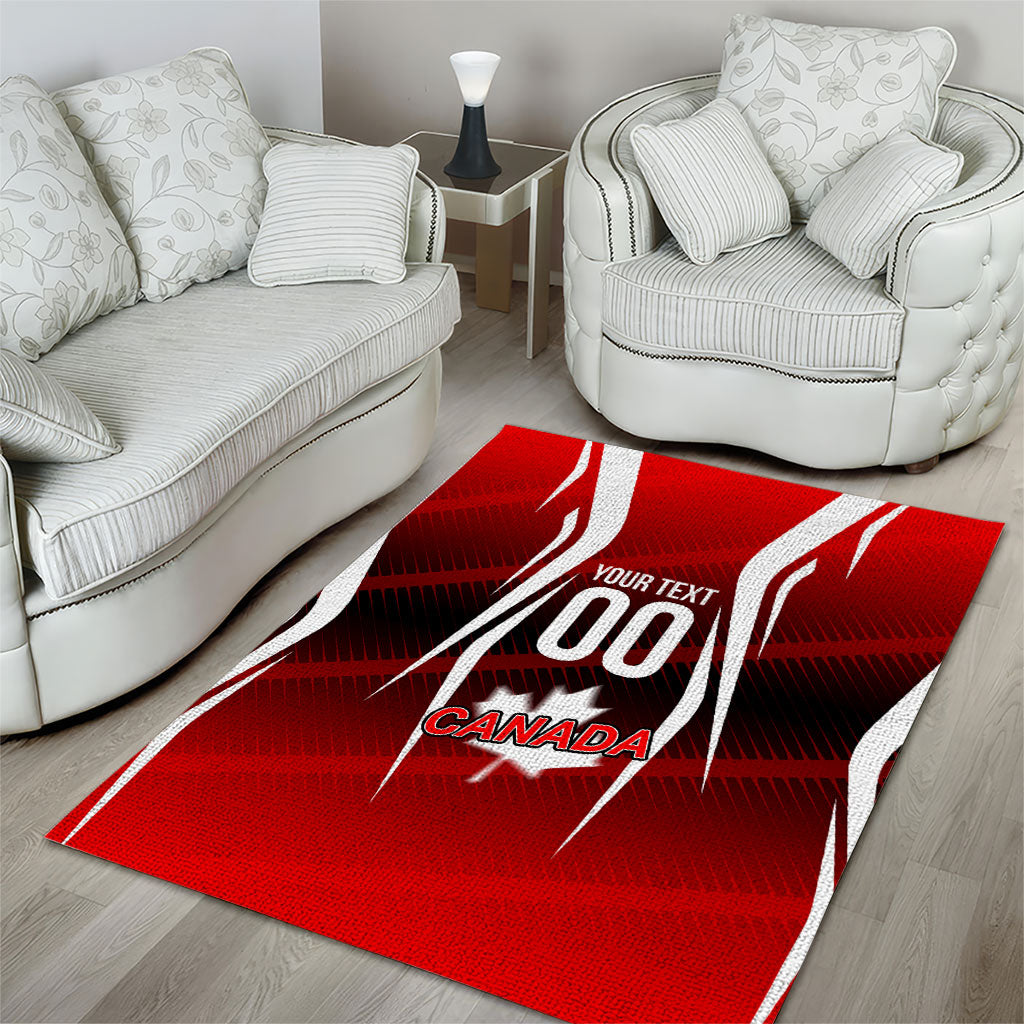 Custom Canada Soccer Player Area Rug Go Canada Maple Leaf