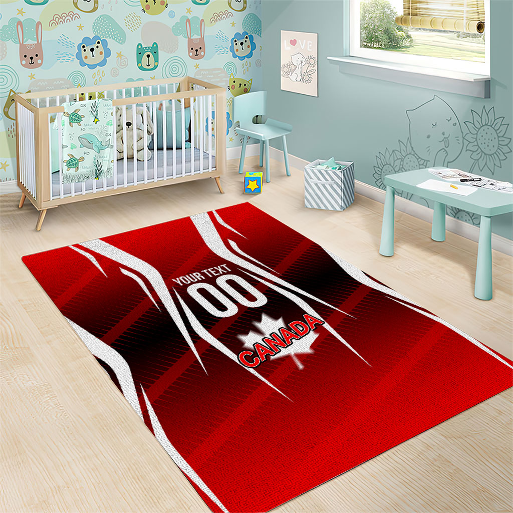 Custom Canada Soccer Player Area Rug Go Canada Maple Leaf