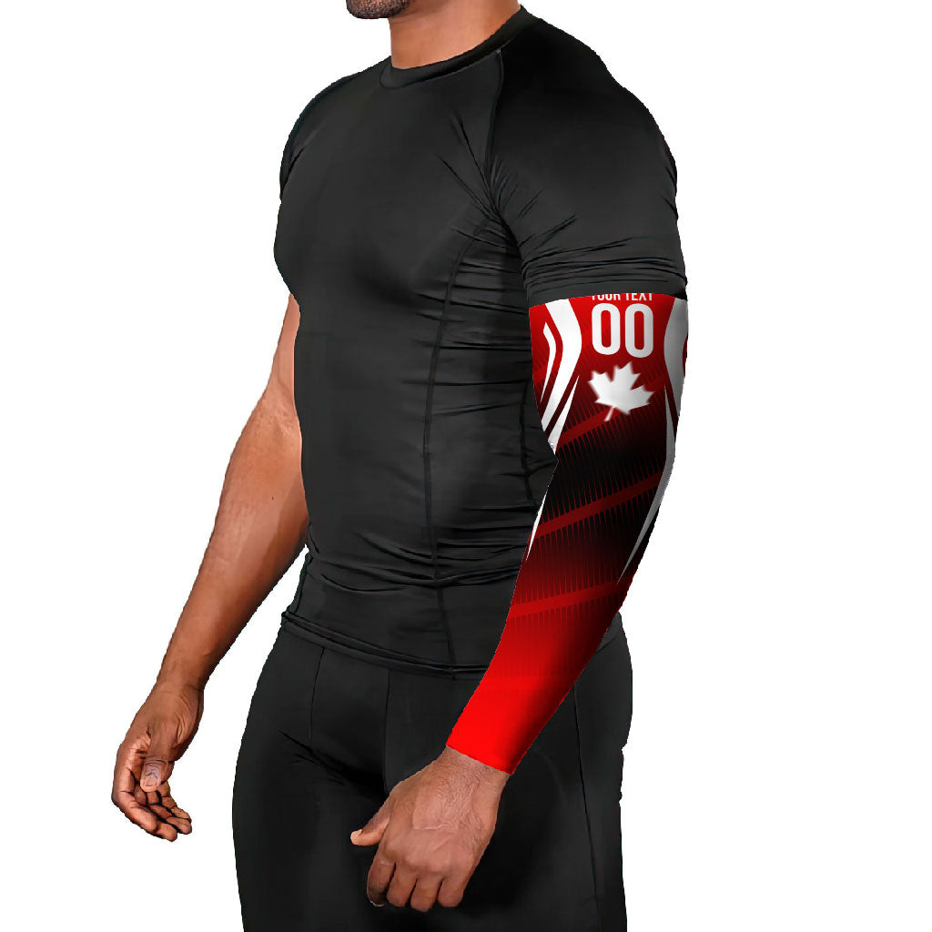 Custom Canada Soccer Player Arm Sleeves Go Canada Maple Leaf