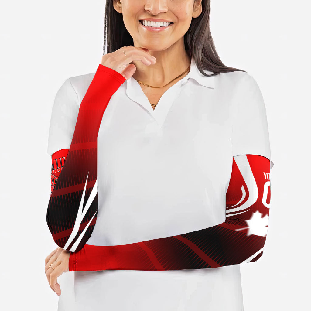 Custom Canada Soccer Player Arm Sleeves Go Canada Maple Leaf