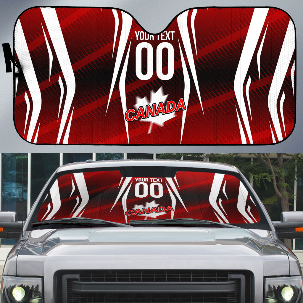 Custom Canada Soccer Player Auto Sun Shade Go Canada Maple Leaf
