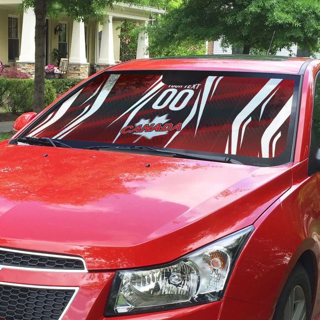 Custom Canada Soccer Player Auto Sun Shade Go Canada Maple Leaf