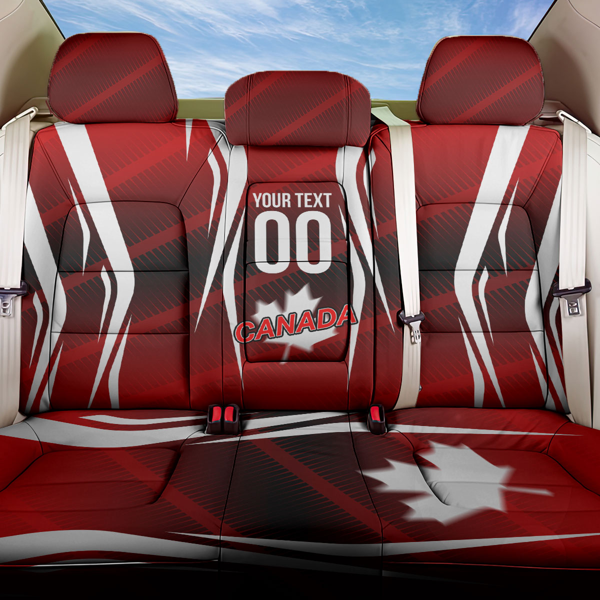 Custom Canada Soccer Player Back Car Seat Cover Go Canada Maple Leaf