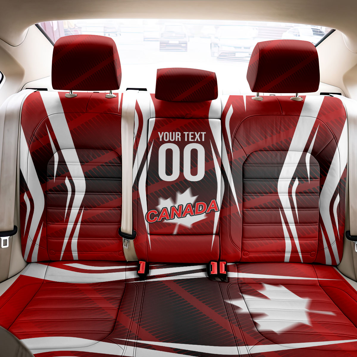 Custom Canada Soccer Player Back Car Seat Cover Go Canada Maple Leaf