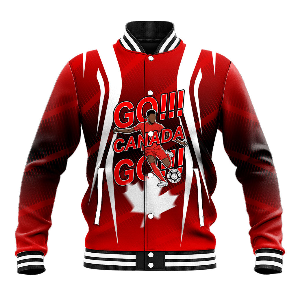 Custom Canada Soccer Player Baseball Jacket Go Canada Maple Leaf