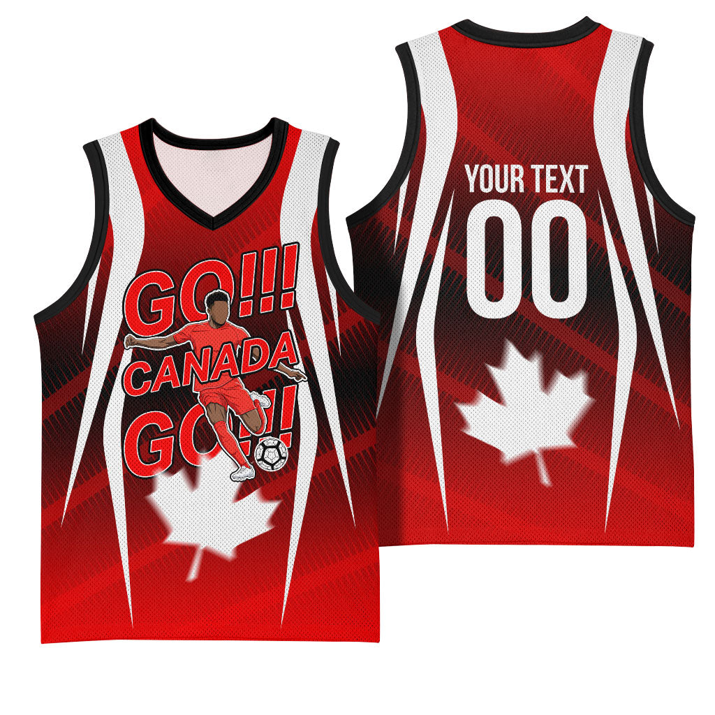Custom Canada Soccer Player Basketball Jersey Go Canada Maple Leaf