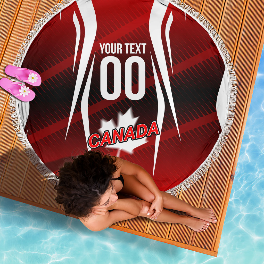 Custom Canada Soccer Player Beach Blanket Go Canada Maple Leaf