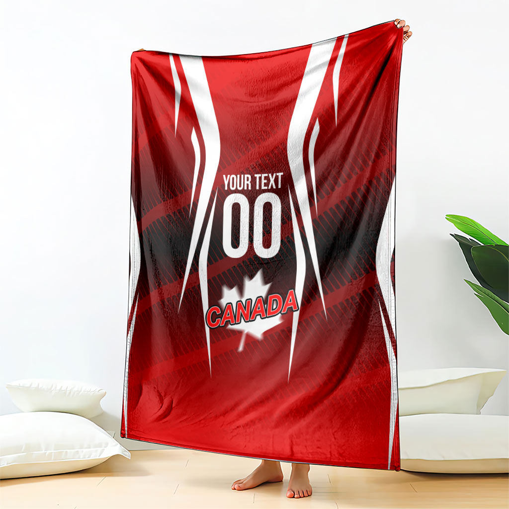 Custom Canada Soccer Player Blanket Go Canada Maple Leaf