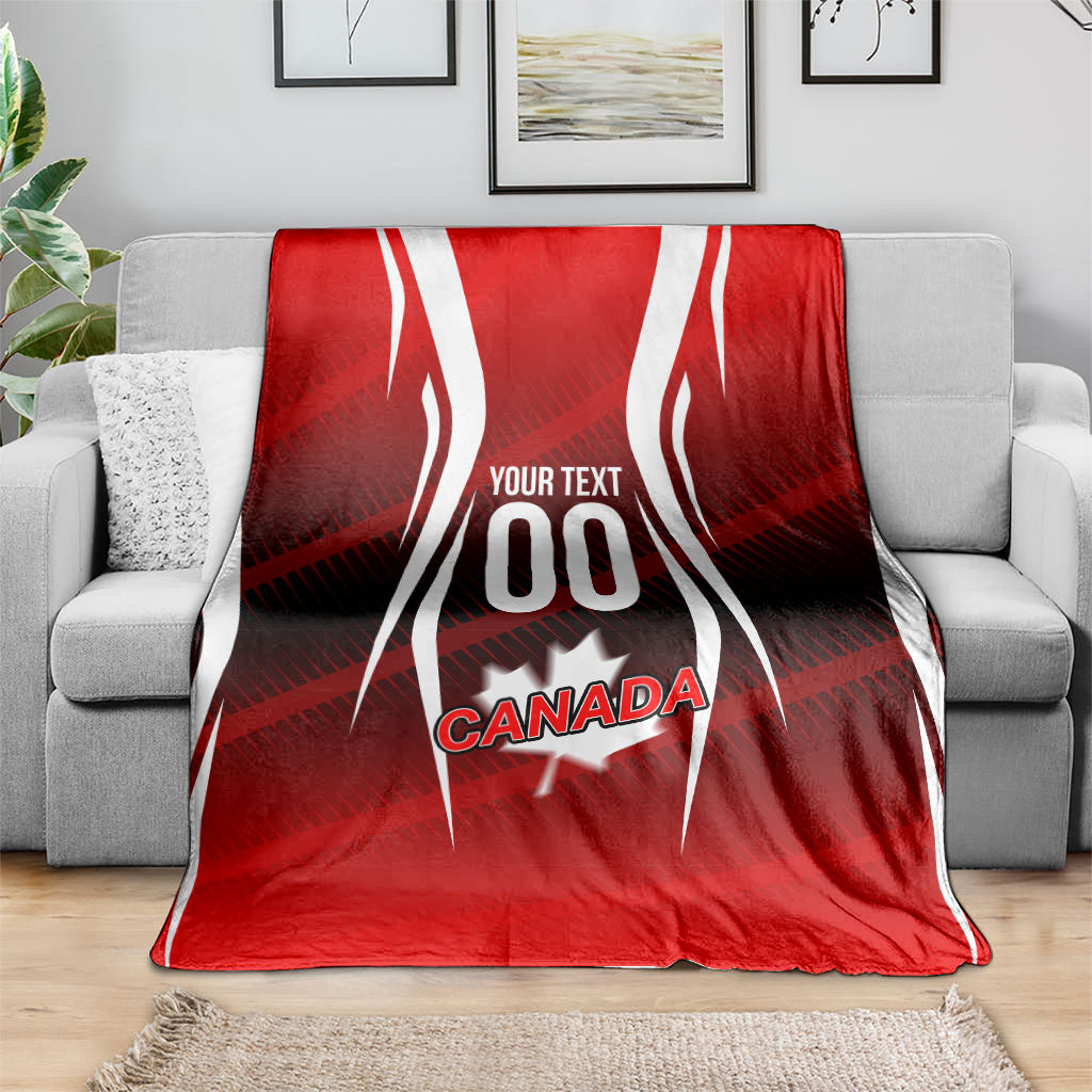 Custom Canada Soccer Player Blanket Go Canada Maple Leaf