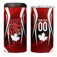 Custom Canada Soccer Player 4 in 1 Can Cooler Tumbler Go Canada Maple Leaf